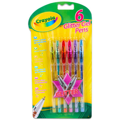 Crayola Glitter Gel Pens: Pack of 6 image number 1