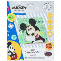 Happy Mickey Crystal Art Card