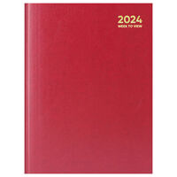 A5 2024 Hardcase Week to View Diary: Red