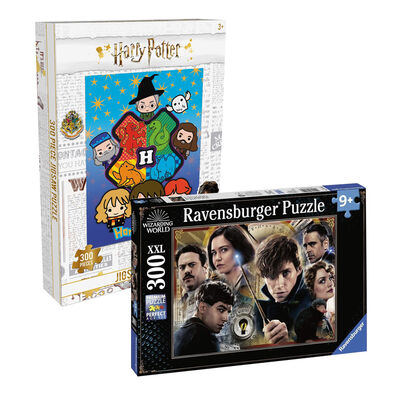Fantastic Beasts and Harry Potter Houses 300 Piece Jigsaw Puzzle Bundle image number 1