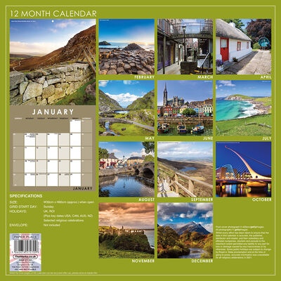 Beautiful Ireland 2021 Calendar and Diary Set image number 2