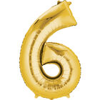 34 Inch Gold Number 6 Helium Balloon image number 1