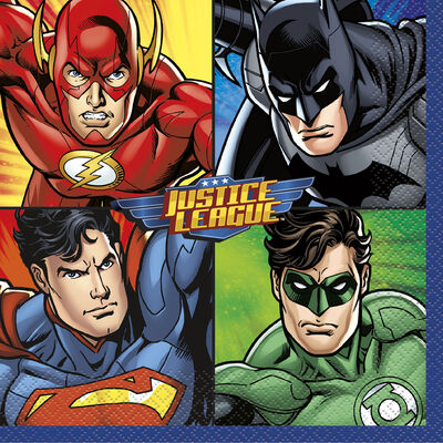 Justice League Paper Napkins - 16 Pack image number 1