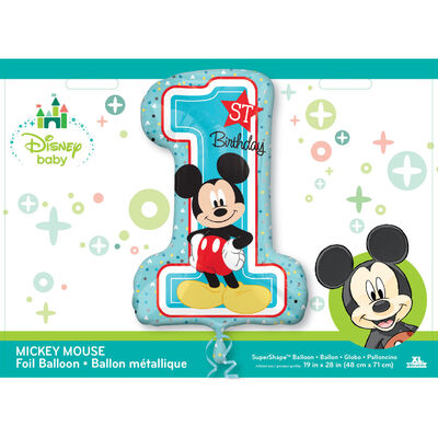 28 Inch Mickey Mouse 1st Birthday Helium Balloon image number 2