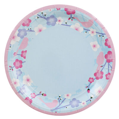 Blue Blossom Party Plates - 8 Pack image number 1