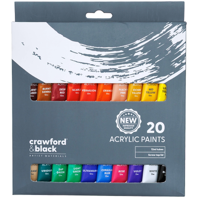 Crawford & Black Acrylic Paints: Pack of 20 image number 1