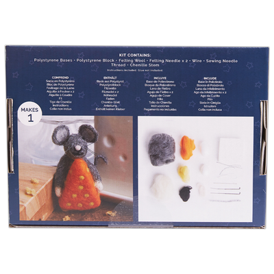 Simply Make: Mouse with Cheese Needle Felting Craft Kit image number 5