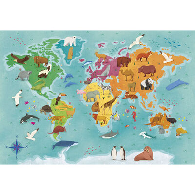 Exploring Maps: Animals 250 Piece Jigsaw Puzzle image number 2