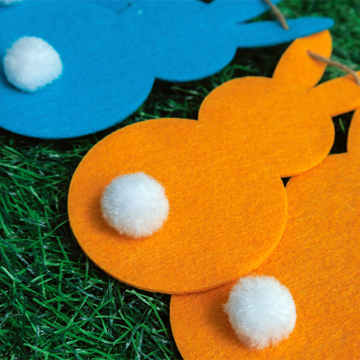 Felt Pom Pom Bunny Garland image number 2