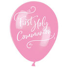 Pink First Holy Communion Latex Balloons - 6 Pack image number 2