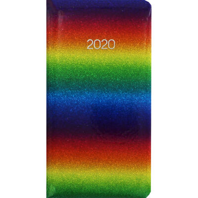 Rainbow Glitter 2020 Slim Week to View Pocket Diary image number 1