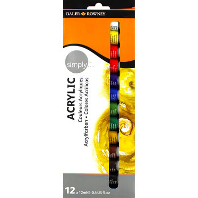 Daler Rowney Simply Acrylic Paint Set: Pack of 12 image number 1