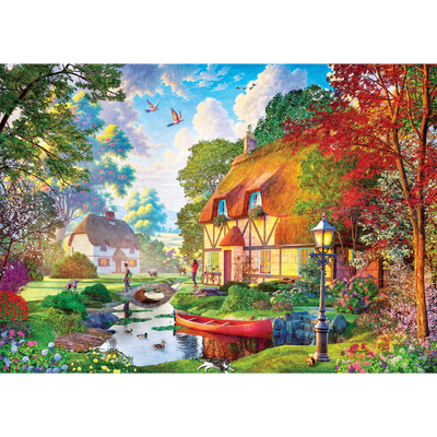 Cottage on the Stream 500 Piece Jigsaw Puzzle image number 2