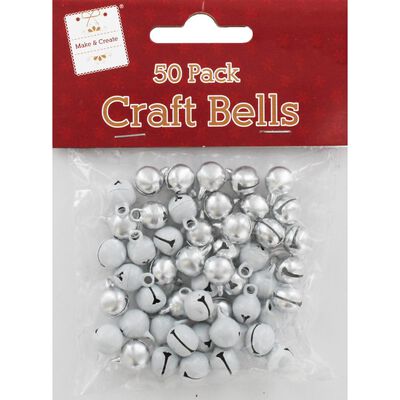 White and Silver Jingle Bells: Pack of 50 image number 1