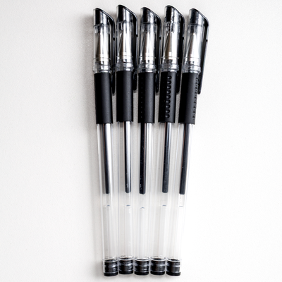 Works Essentials Black Gel Pens: Pack of 5 image number 2