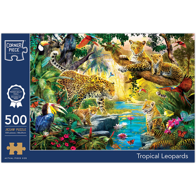 Tropical Leopards 500 Piece Jigsaw Puzzle image number 1