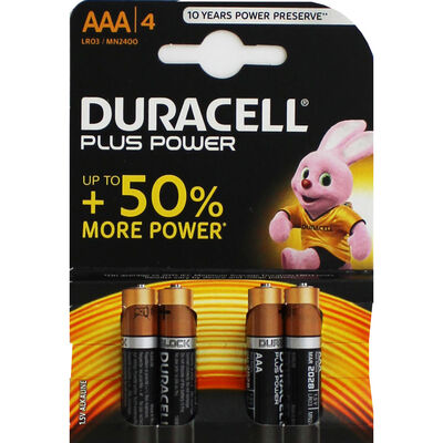 Duracell Plus Power AAA Batteries - 4 Pack image number 1