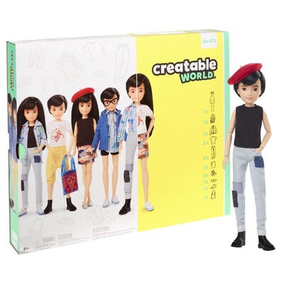 Creatable World Deluxe Character Kit Customizable Doll: Black Straight Hair image number 1