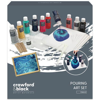 Crawford & Black Paint Pouring Art Set: 47 Piece Set image number 1