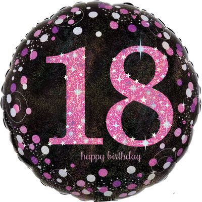 18 Inch Pink Number 18 Helium Balloon From 0.50 GBP | The Works