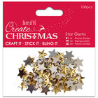 Gold Adhesive Star Gems: Pack of 100 image number 1
