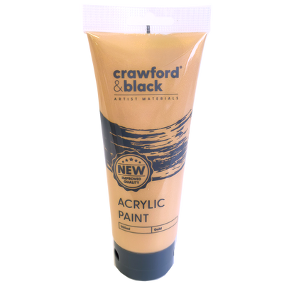 Crawford & Black Gold Acrylic Paint: 200ml image number 1