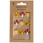 Acorn Toadstool Leaf Gem Stickers: Pack of 9 image number 1