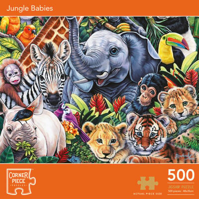 Jungle Babies 500 Piece Jigsaw Puzzle image number 1