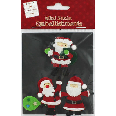 Mini Felt Santa Embellishments image number 1