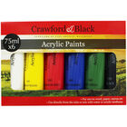 Crawford And Black Acrylic Paints: Pack of 6 image number 1