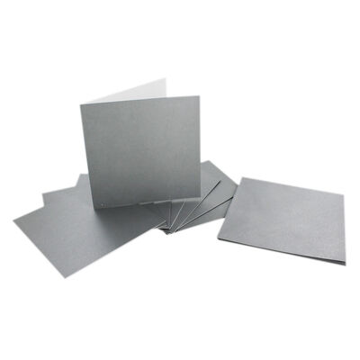 Silver Metallic Cards And Envelopes 6 X 6 Inches The Works