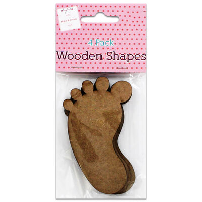 Wooden Feet Shapes: Pack of 4 image number 1