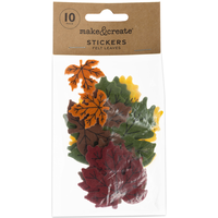 Felt Leaf Stickers: Pack of 10