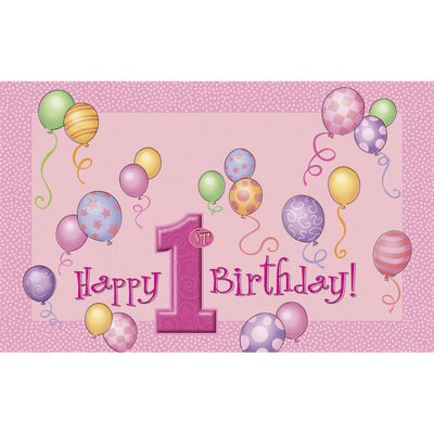 Pink 1st Birthday High Chair Decoration Kit image number 4