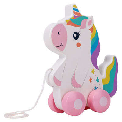 PlayWorks Wooden Pull Along Unicorn image number 2
