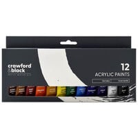 Crawford & Black Acrylic Paint: Pack of 12