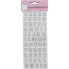 Silver Glitter Alphabet Stickers image number 1