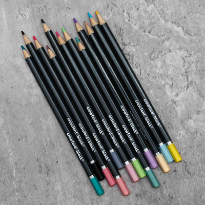 Crawford & Black Metallic Colouring Pencils: Pack of 12 image number 2
