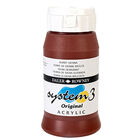 System 3 Acrylic Paint: Burnt Sienna 500ml image number 1