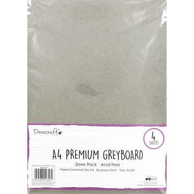 Dovecraft Essentials A4 Grey Board - 4 Sheets image number 1