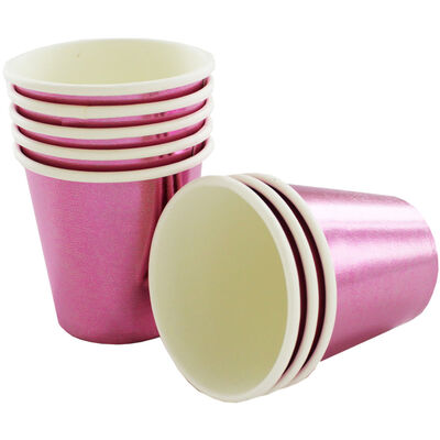 Metallic Pink Mini Paper Shot Glasses - 8 Pack image number 2
