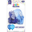 Happy Birthday Printed Blue Latex Balloons: Pack of 10 image number 1
