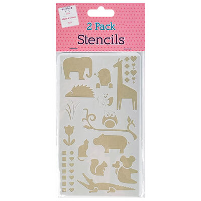 Animal Plastic Stencils: Pack of 2 From  GBP | The Works