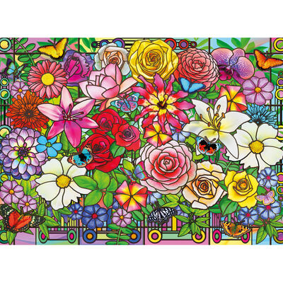 Tiffany Flowers 500 Piece Jigsaw Puzzle image number 2