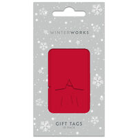 Christmas Red Rectangle Star Gift Tags: Pack of 10