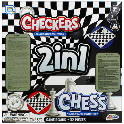 2 in 1 Checkers and Chess Board Game image number 1