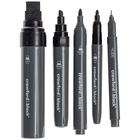 Crawford & Black Black Acrylic Markers with Assorted Nibs: Pack of 5 image number 2