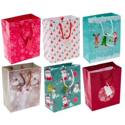 Assorted Medium Christmas Gift Bags: Pack of 6 image number 1
