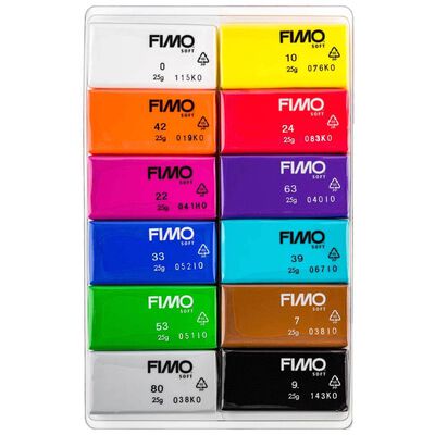 Fimo Soft Modelling Clay Basic Colour Blocks: Set of 12 image number 2