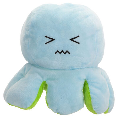 Large Reversible Squid Plush Toy: Blue & Green image number 3